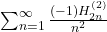 \sum_{n=1}^{\infty}\frac{(-1)H^{(2)}_{2n}}{n^2}