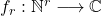 f_r: \mathbb{N}^r \longrightarrow \mathbb{C}