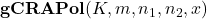 \textbf{gCRAPol}(K,m,n_1,n_2,x)