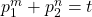 p_1^m+p_2^n=t