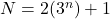 N=2(3^n)+1