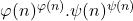 \varphi(n)^{\varphi(n)}.\psi(n)^{\psi(n)}