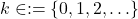 k\in \N:=\{0,1,2,\ldots\}