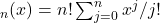 \D_n(x)=n!\sum_{j=0}^n x^j/j!