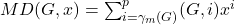 MD(G, x) = \sum_{i = \gamma_m(G)}^{p}  \md(G, i) x^i