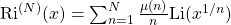 \mbox{Ri}^{(N)}(x)=\sum_{n=1}^N \frac{\mu(n)}{n}\mbox{Li}(x^{1/n})