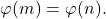 \varphi(m) = \varphi(n).