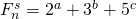 F_{n}^{s}=2^{a}+3^{b}+5^{c}