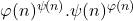 \varphi(n)^{\psi(n)}.\psi(n)^{\varphi(n)}